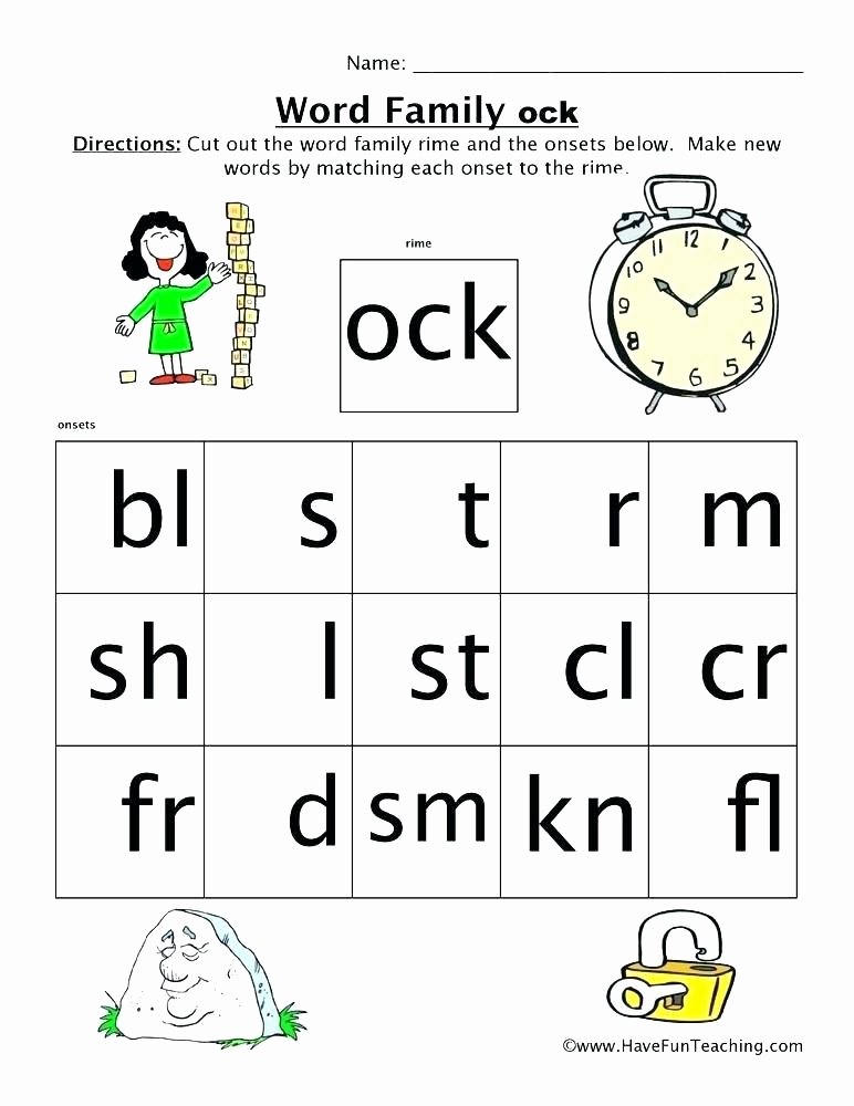 Segmenting Words Worksheets All Word Family Worksheets for Kindergarten Free Printable