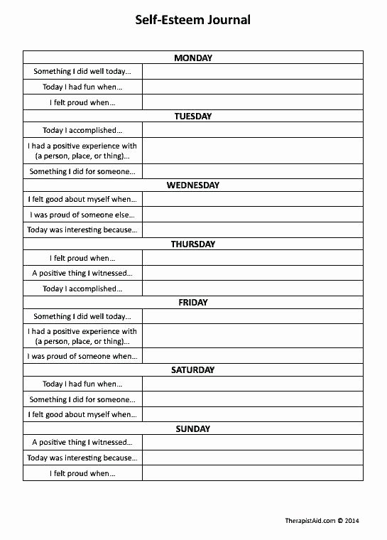 Self Esteem Worksheets Adults Building Self Esteem Worksheets Best Activities