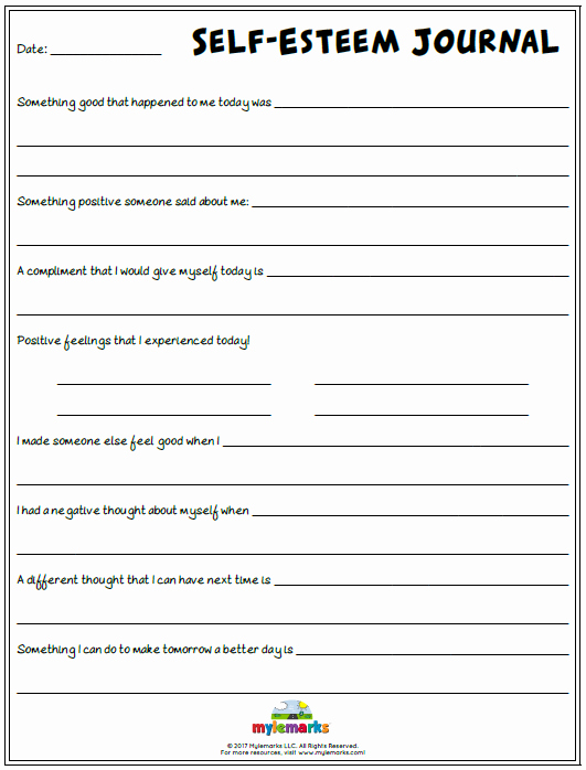 Self Esteem Worksheets for Children Self Esteem and Confidence Building Worksheets for Kids and