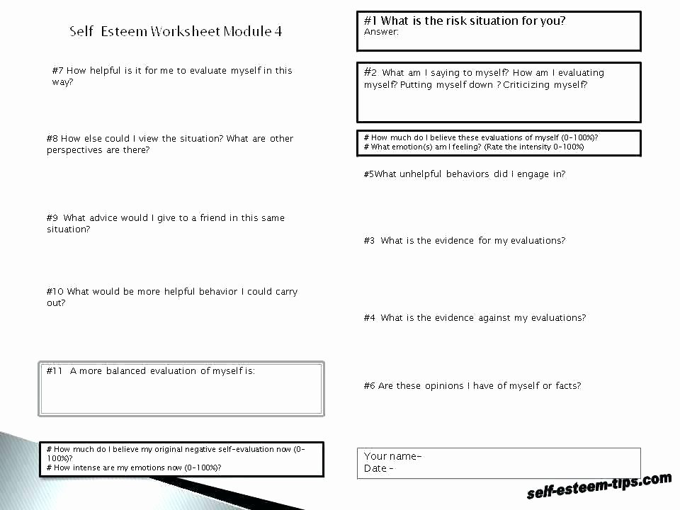 Self Esteem Worksheets for Teens Self Esteem Worksheets for Kindergarten