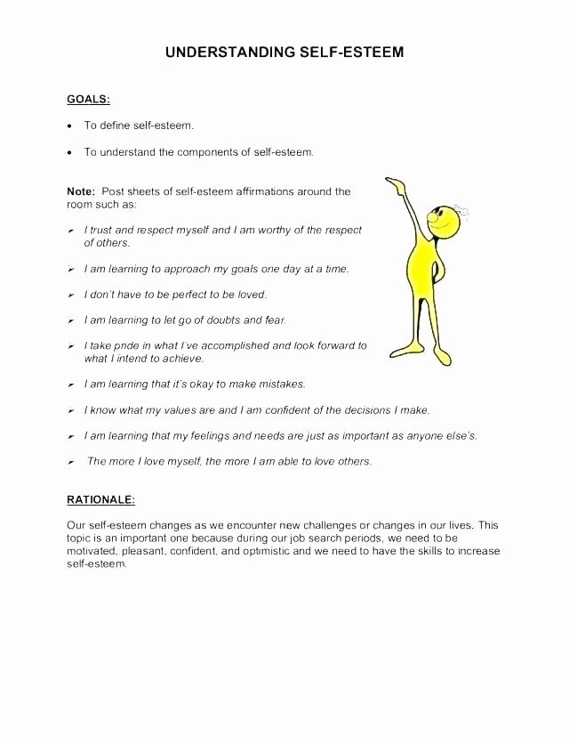 Self Esteem Worksheets for Youth Worksheets Self Esteem Respect Worksheets Confidence and