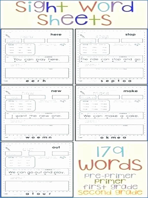 Sense Of Sight Worksheets Second Grade Words My Sight Word Journal First and Ets Free