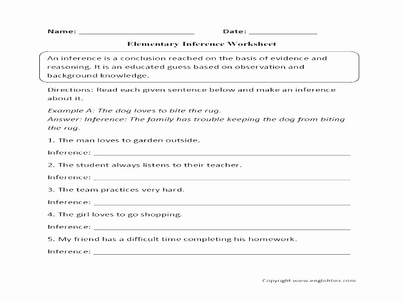 Sentence Imitation Worksheets Awesome Inference Ets High School Grade Math Inference Worksheets
