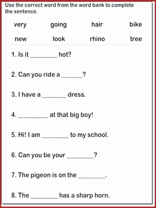 Sentence Worksheets for First Grade 1st Grade Language Arts Worksheets