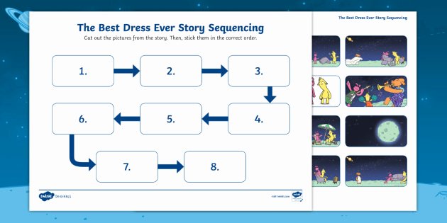 Sequence Pictures Worksheets the Best Dress Ever Story Sequencing Worksheet originals