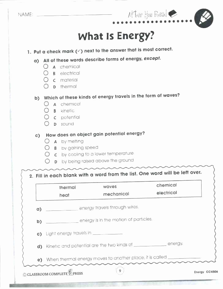Sequence Worksheets 5th Grade Light Energy Worksheets