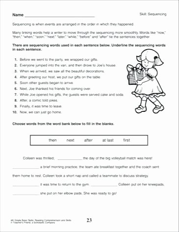 Sequence Worksheets for 3rd Grade Sequencing Words Worksheets – butterbeebetty