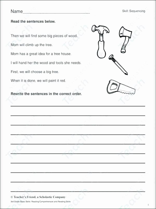 Sequence Worksheets for 3rd Grade Sequencing Worksheets Grade 3