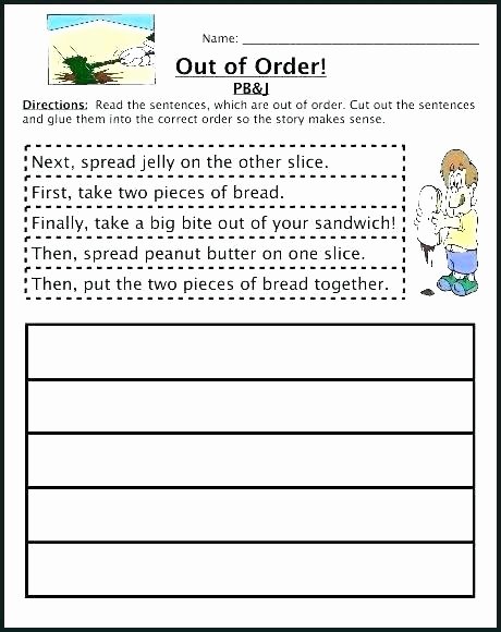 Sequence Worksheets for Kindergarten Sequence events Worksheets Sequencing Grade 5 Free Cut