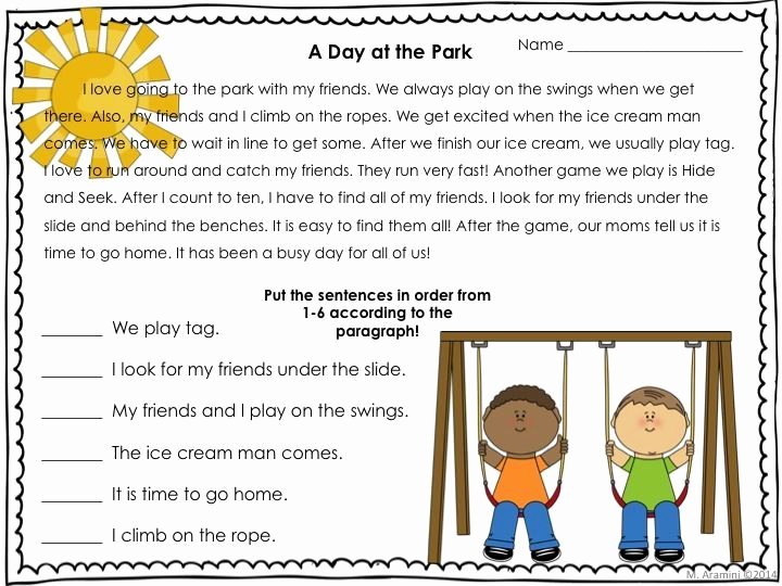Sequencing events Worksheets Grade 6 Sequential order Activities for First and Second Graders