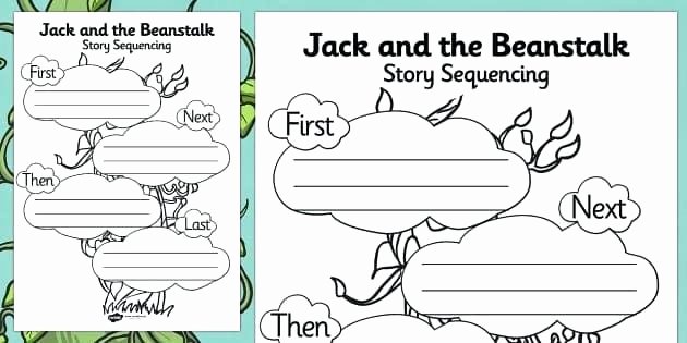 Sequencing events Worksheets Jack and the Beanstalk Worksheets Sequencing
