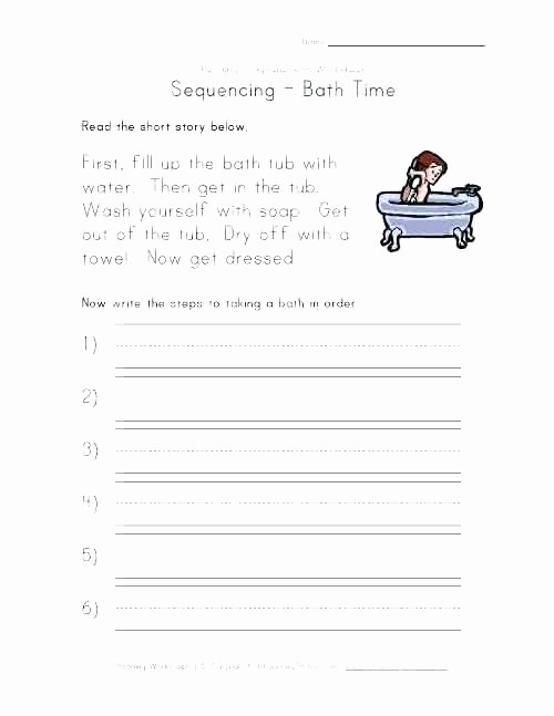Sequencing Worksheets 4th Grade Read and Sequence Bath Story Prehensive Sequencing events