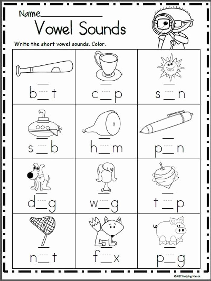 Short Vowel Worksheet Kindergarten 2 Free Short Vowel sounds Worksheet Look at Each Each