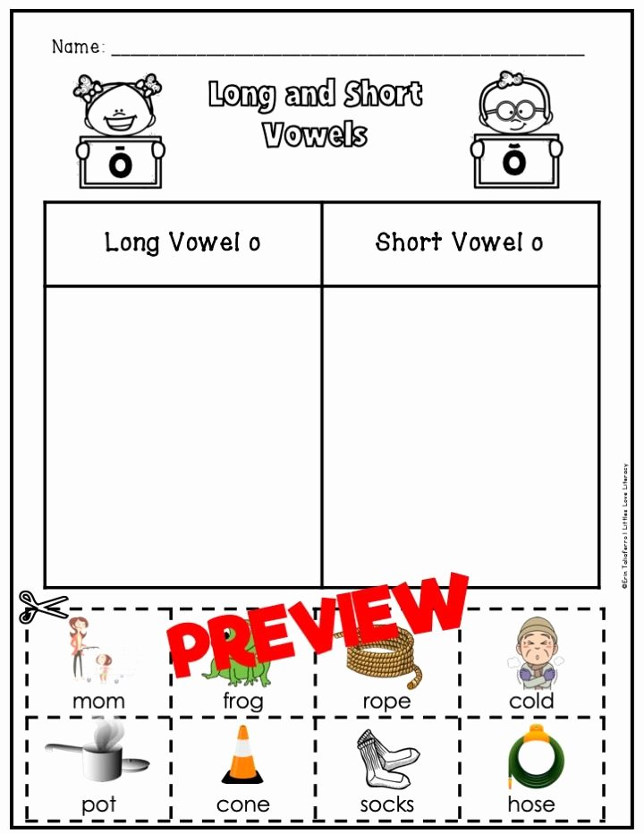 Short Vowel Worksheet Kindergarten Long and Short Vowel Worksheets