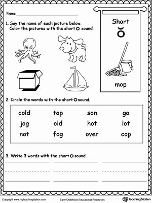 Short Vowel Worksheet Kindergarten Short Vowel O Worksheets Kindergarten