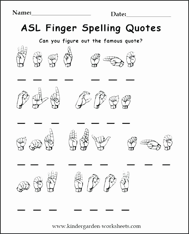 Sign Language Worksheets for Beginners Sign Language Worksheets