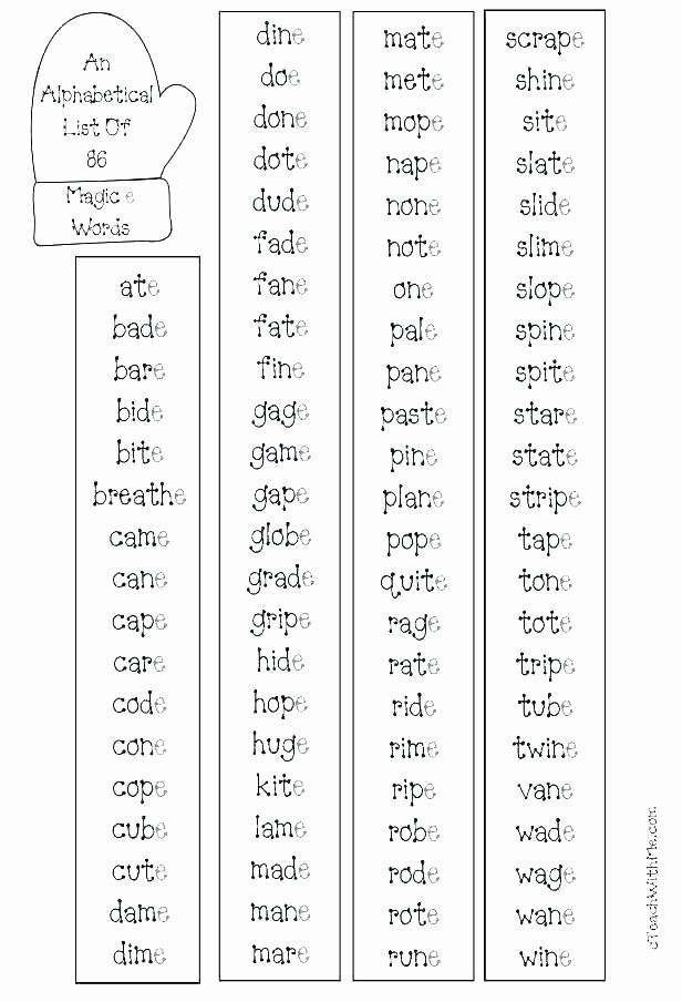 Silent E Words Worksheets Long A Silent E Worksheets