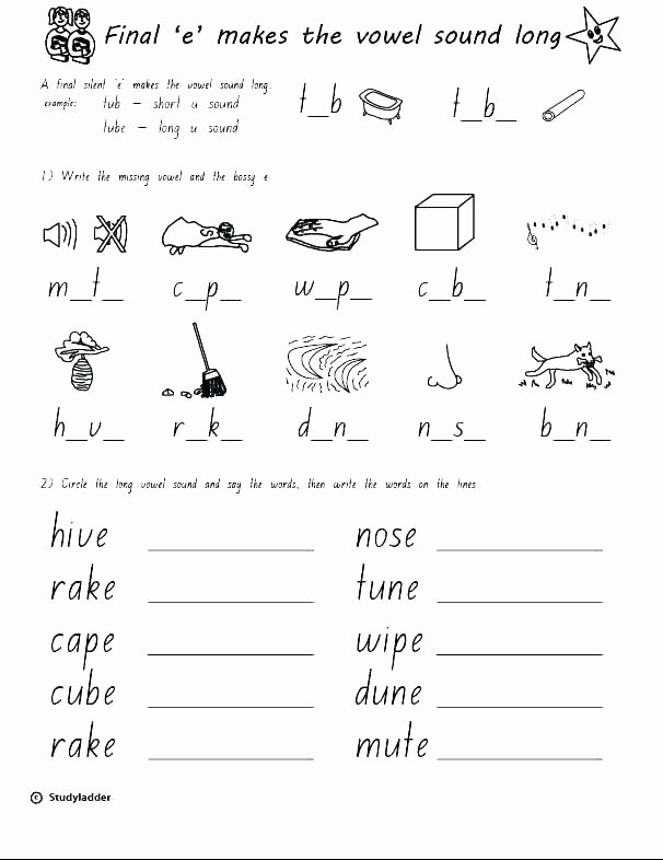 Silent E Worksheets Grade 2 Long Vowel Silent E Worksheets Rule Vowels Kindergarten Free