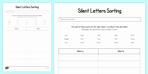 Silent Letters Worksheets Silent K Words Worksheets