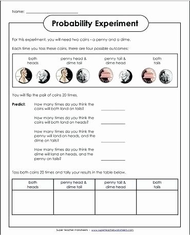 Simple and Compound Probability Worksheet Probability Worksheets