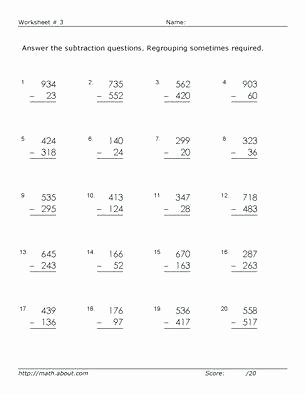 Single Digit Subtraction Drills Free Math Practice Worksheets
