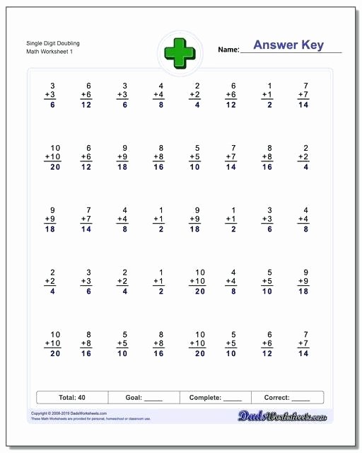 Single Digit Subtraction Worksheets Pdf Lovely Doubles Addition Worksheets