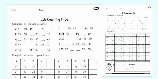 Skip Counting Worksheets 2nd Grade Count by Skip Counting Worksheets Skip Counting by 10