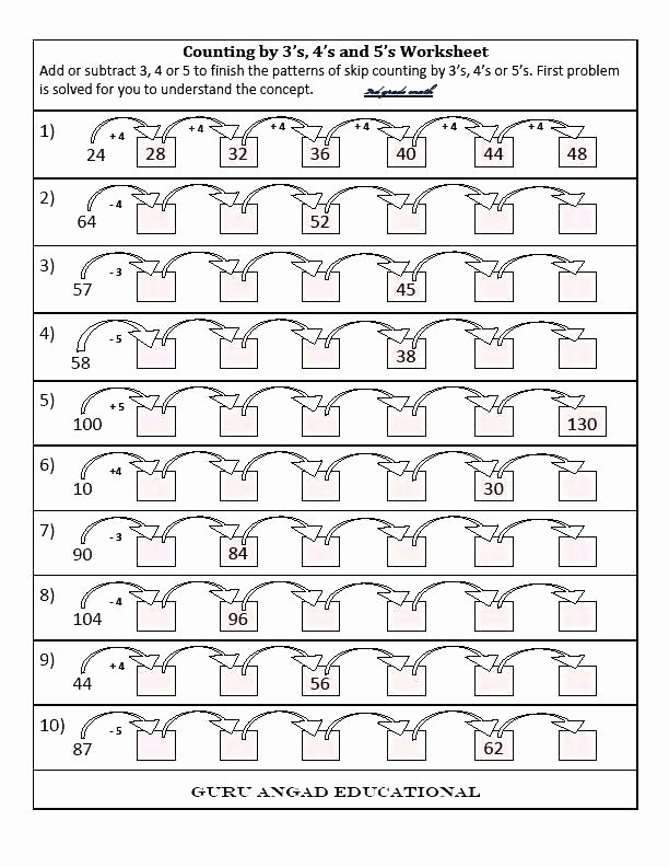Skip Counting Worksheets 3rd Grade Second Grade Printable Worksheets