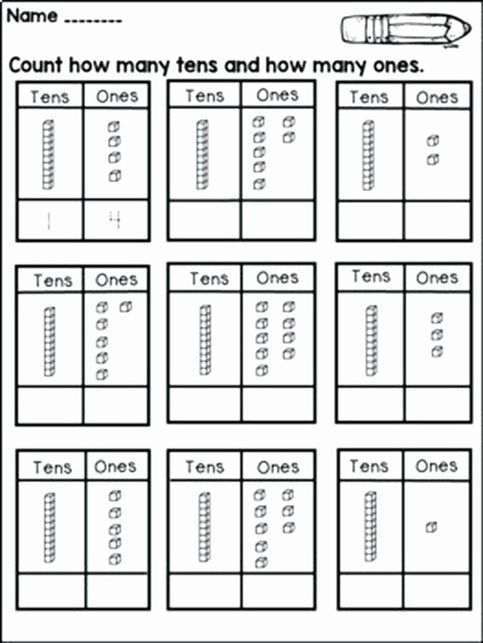 Skip Counting Worksheets First Grade Counting Tens and Ones Worksheets