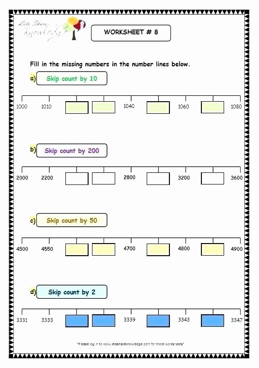 Skip Counting Worksheets First Grade Number Line Skip Counting Worksheets