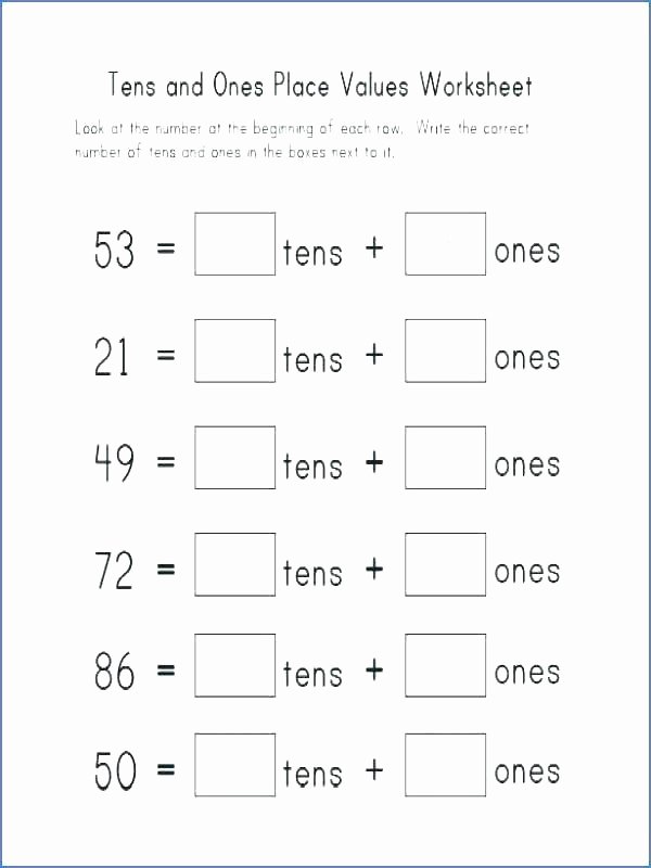 Skip Counting Worksheets First Grade Tens and Ones Worksheets Grade 1