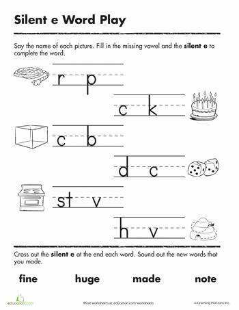 Sneaky E Worksheets Silent Products I Love