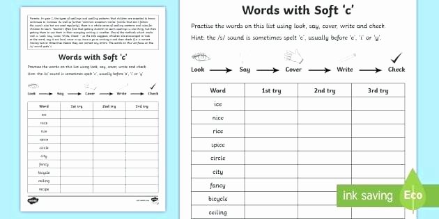 Soft C and G Worksheets Spelling Practice Worksheets