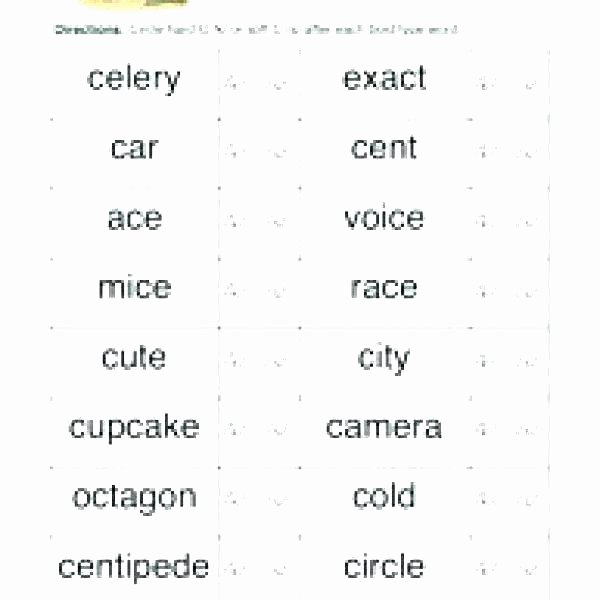 Soft C Words Worksheets Dge Spelling Pattern Worksheets – Newstalkfo
