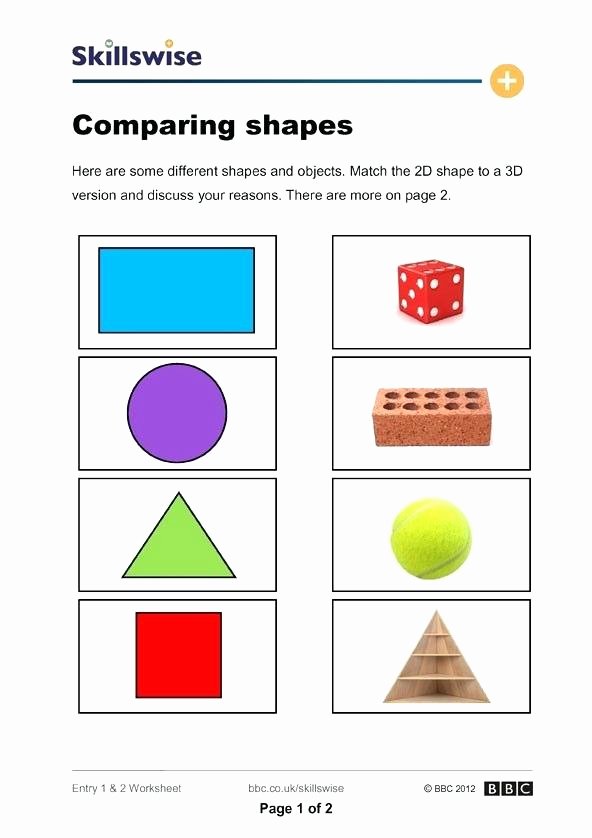 Solid Shapes Worksheets for Kindergarten 3d Geometry Worksheets Paring Shapes 3d Shapes Worksheets