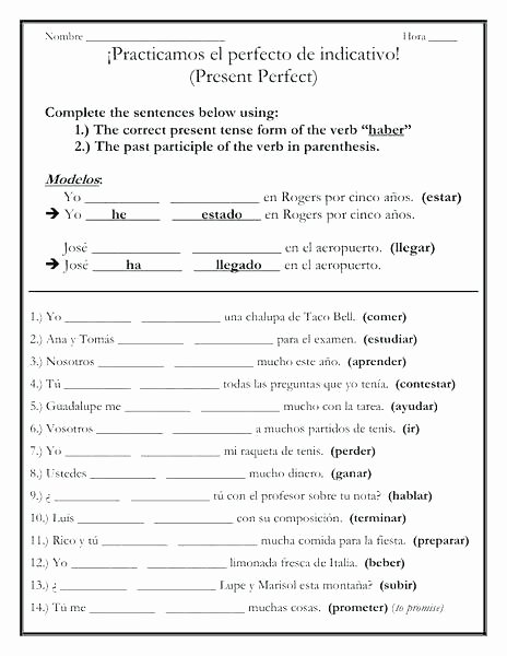 Spanish Conjugation Practice Worksheets Spanish Practice Worksheets Pdf