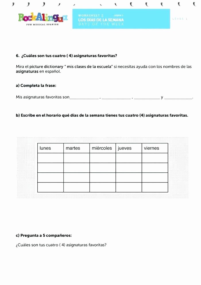 Spanish Phonics Worksheets Best Of Spanish Level 1 Worksheets