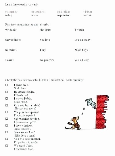 Spanish Present Progressive Practice Worksheet Beautiful Spanish to English Translation Worksheets