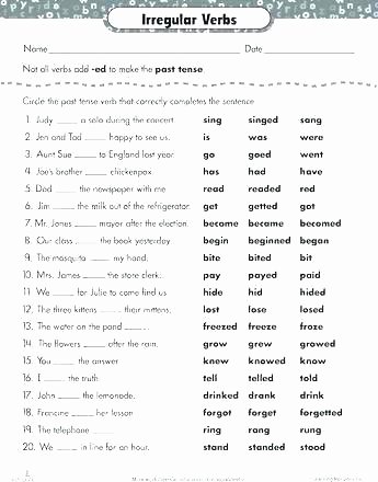 Spanish Reflexive Verbs Worksheet Printable Practice Worksheets Verb Noun and Beautiful Irregular Verbs