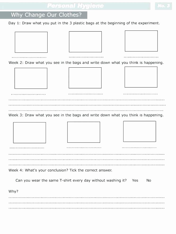 Spatial Concepts Worksheet Personal Hygiene Worksheets for Grade 1