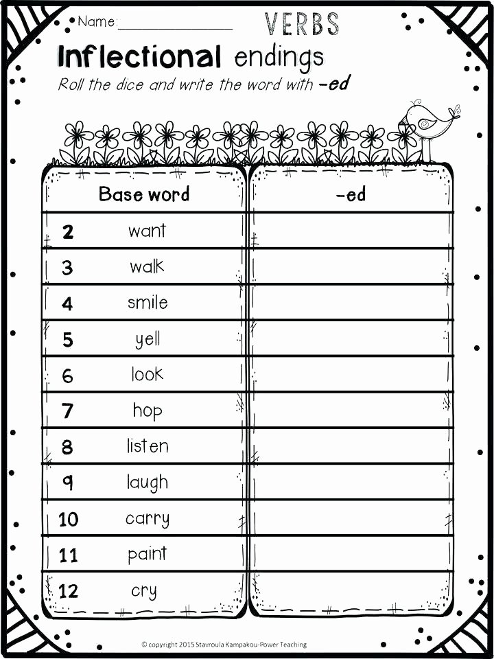 Spelling Worksheets 2nd Graders Inflectional Endings Worksheets 2nd Grade