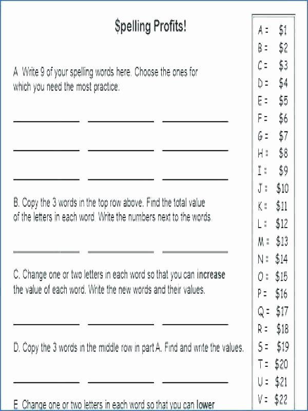 Spelling Worksheets 3rd Grade Spelling Practice Worksheets