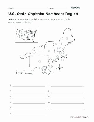 State and Capital Quiz Printable States and Capitals Worksheets Printable 50 Map United north