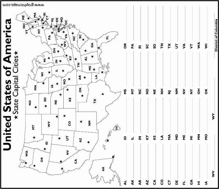 State Capitals Printable Quiz 50 States Worksheets