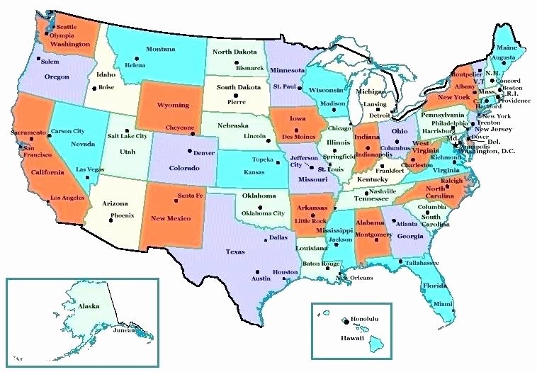 State Capitals Printable Quiz United States Map Names – Blazegraphics