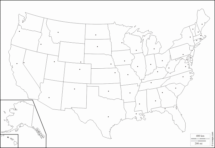State Capitals Printable Quiz Us Map Printable United States Maps Outline and Capitals
