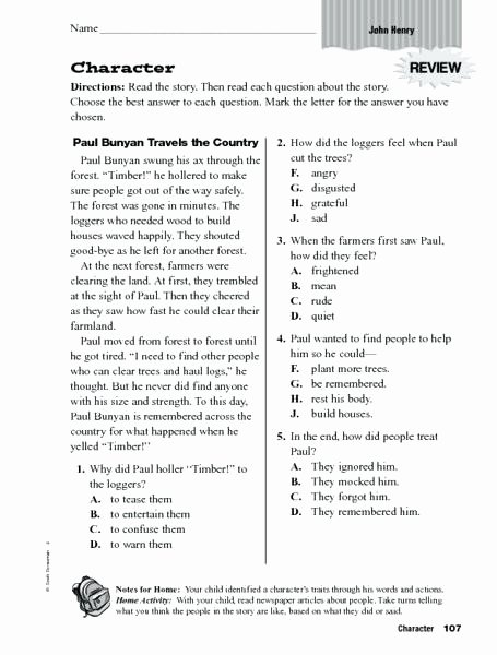 Story Elements Worksheet 2nd Grade Character Traits Worksheet Evidence Template Character