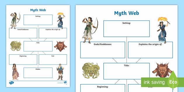 Story Elements Worksheet 5th Grade Myth Web Worksheet Prehension Story Elements Myth