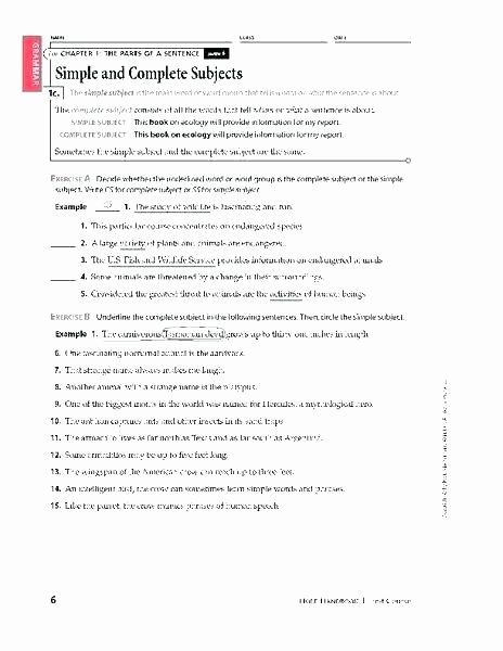 Subject Predicate Worksheet 2nd Grade Diagramming Pound Subjects and Predicates Worksheets