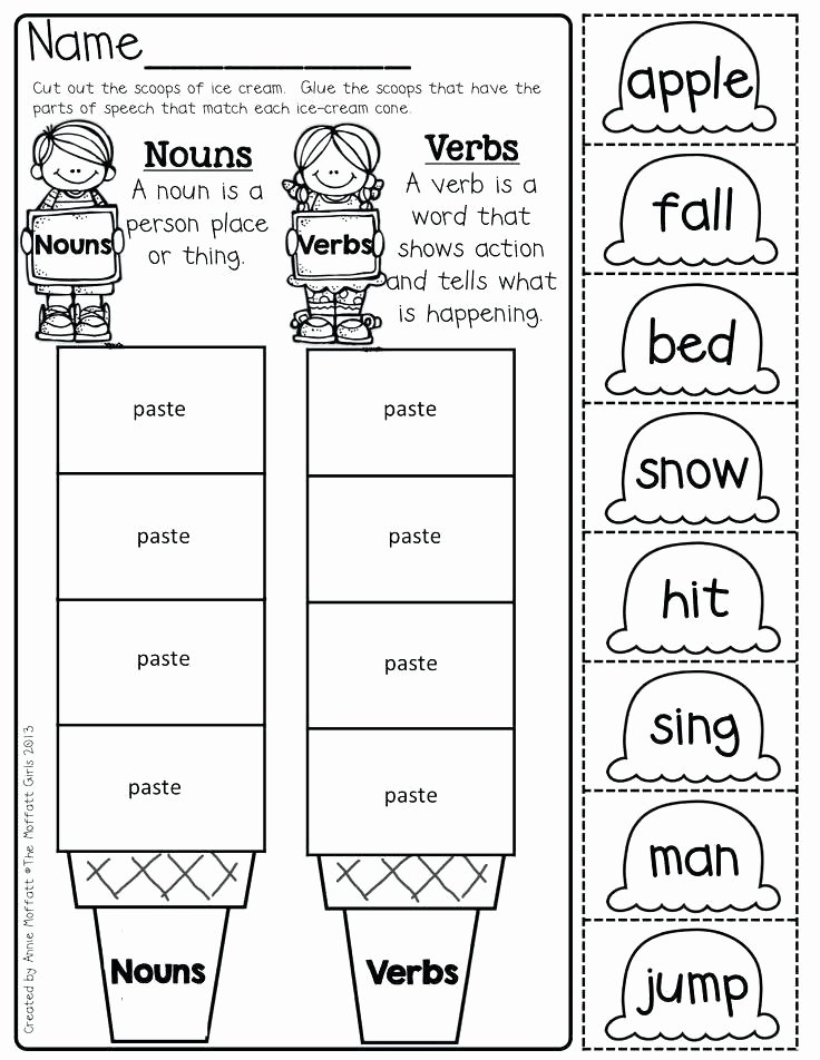 Subject Predicate Worksheet 2nd Grade Nouns and Verbs Worksheets 2nd Grade